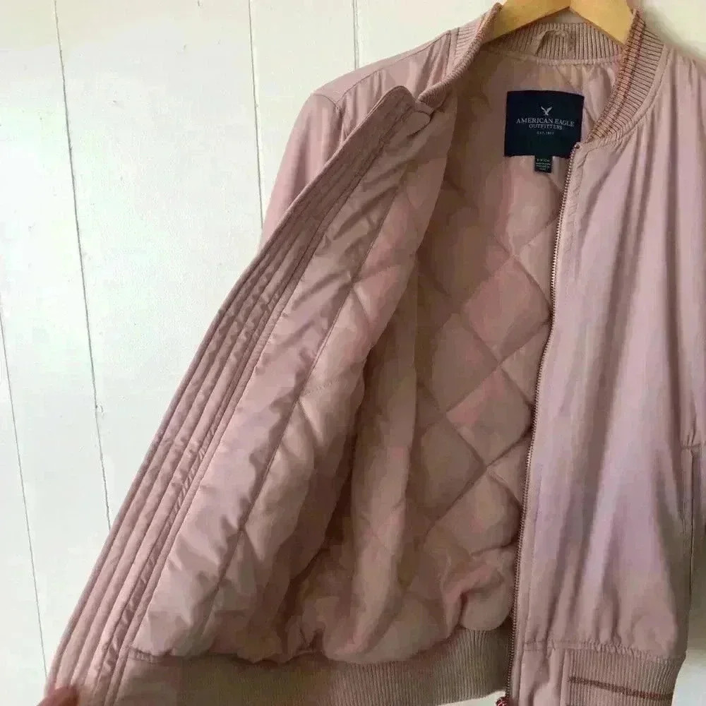 American Eagle Outfitters Zip Up Bomber Jacket Size S - Picture 3 of 8